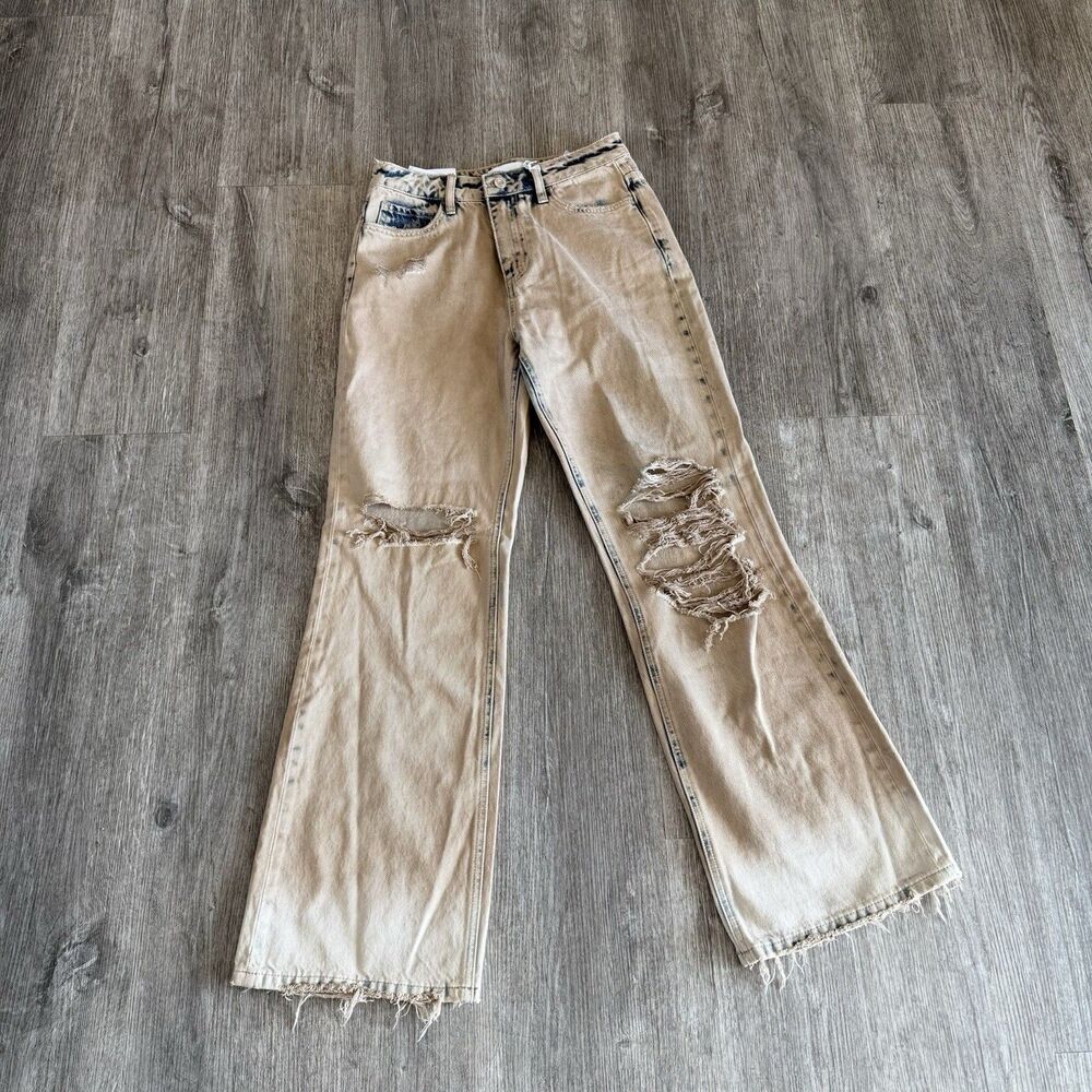 Vervet Size 26 Leslie 90's Vintage Distressed Super High Rise Flare Jeans NWT - Picture 7 of 15